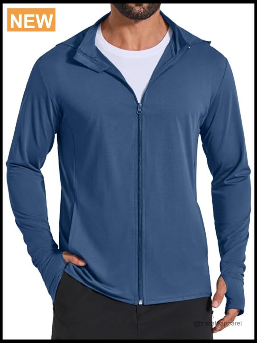 UPF 50+ Lightweight Full Zip Hoodie Jacket Long Sleeve Fishing Hiking Shirt